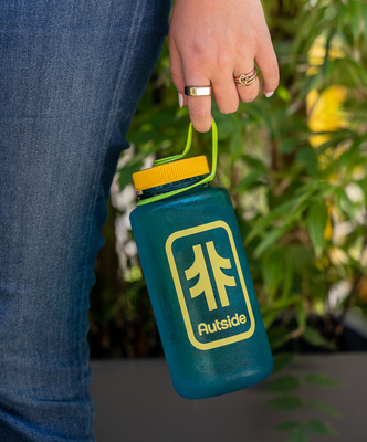 Load image into Gallery viewer, Autside Nalgene Water Bottle - Cerulean Blue / Sunflower-Kiwi Cap