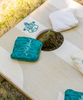 Load image into Gallery viewer, Designer Series Cornhole with Custom Bags - Treated Birch Plywood