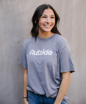 Load image into Gallery viewer, The "Autside" Tee - Heather Grey / White